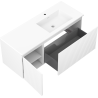 Mexen Rivel dulap baie 120 cm cu lavoar Otis dreapta, 1S, 1D, canelat, alb mat - 91A23-12047-3-BBFF01-W18P01