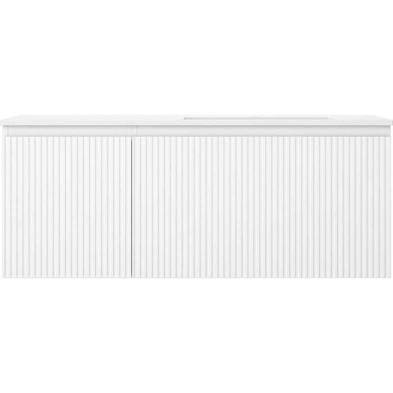 Mexen Rivel dulap baie 120 cm cu lavoar Otis dreapta, 1S, 1D, canelat, alb mat - 91A23-12047-3-BBFF01-W18P01