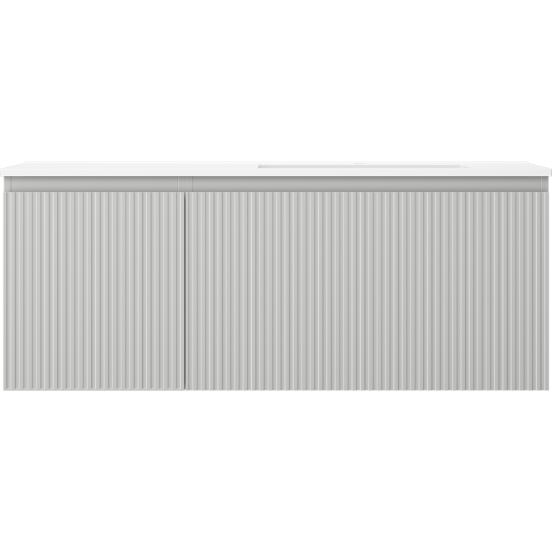 Mexen Rivel dulap de baie 120 cm cu lavoar Otis dreapta, 1S, 1D, canelată, gri mat/alb mat - 91A23-12047-3-BBFF62-W18P01