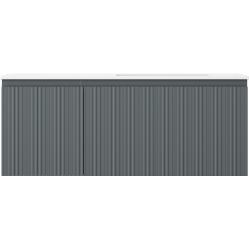 Mexen Rivel fürdőszobai szekrény 120 cm mosdóval Otis jobb, 1S, 1D, bordázott, grafit/fehér matt - 91A23-12047-3-BBFF66-W18P01