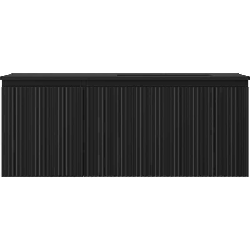 Mexen Rivel dulap baie 120 cm cu lavoar Otis dreapta, 1S, 1D, riflat, negru mat - 91A23-12047-3-BBFF71-W18P71