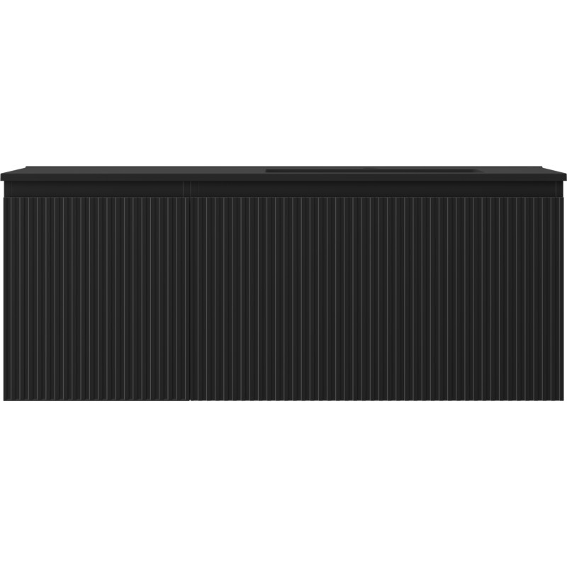 Mexen Rivel dulap baie 120 cm cu lavoar Otis dreapta, 1S, 1D, striat, negru mat - 91A23-12047-3-BBFF71-W18P71