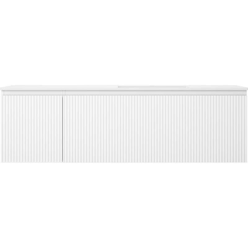 Mexen Rivel dulap baie 160 cm cu chiuvetă Otis dreaptă, 1S, 1D, canelat, alb mat - 91A23-16047-3-BBFF01-W18P01