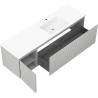 Mexen Rivel dulap baie 160 cm cu lavoar Otis dreapta, 1S, 1D, riflat, gri mat/alb mat - 91A23-16047-3-BBFF62-W18P01