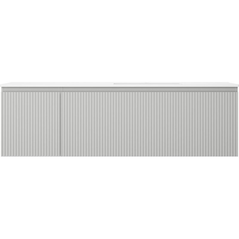 Mexen Rivel dulap baie 160 cm cu lavoar Otis dreapta, 1S, 1D, riflat, gri mat/alb mat - 91A23-16047-3-BBFF62-W18P01