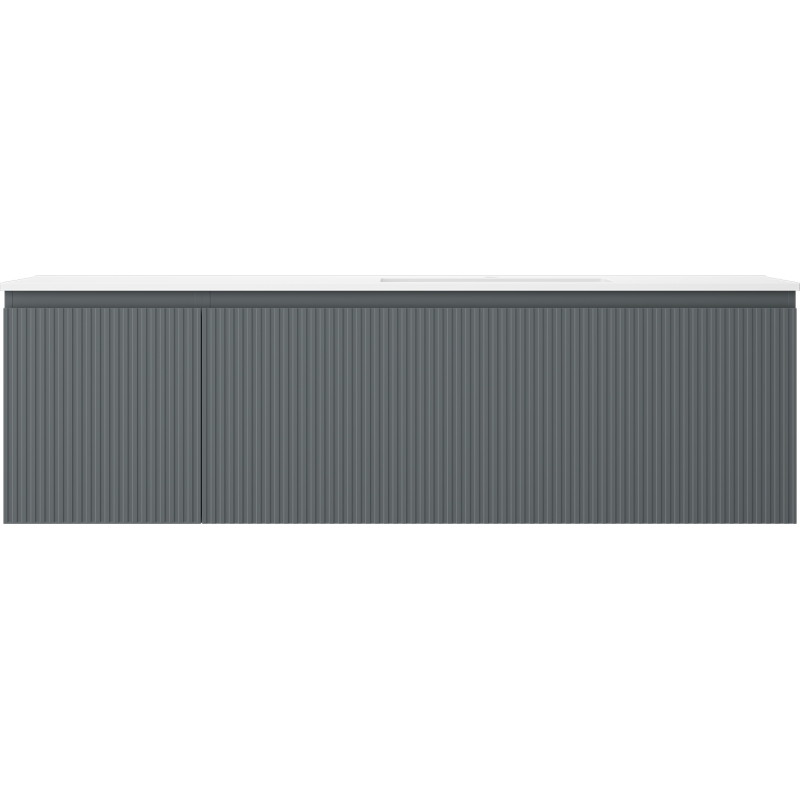 Mexen Rivel dulap de baie 160 cm cu lavoar Otis dreapta, 1S, 1D, cu caneluri, grafit/alb mat - 91A23-16047-3-BBFF66-W18P01