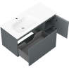 Mexen Orio dulap baie 90 cm cu lavoar Vela stânga, 1S, 1D, grafit mat/alb mat - 91A13-09047-3-BBFF66-W23L01