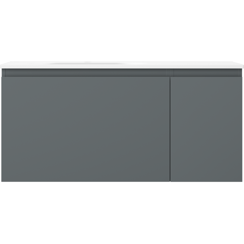 Mexen Orio dulap baie 90 cm cu lavoar Vela stânga, 1S, 1D, grafit mat/alb mat - 91A13-09047-3-BBFF66-W23L01