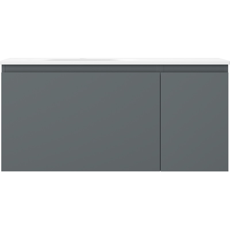Mexen Orio dulap de baie 90 cm cu lavoar Vela stânga, 1S, 1D, grafit mat/alb mat - 91A13-09047-3-BBFF66-W23L01