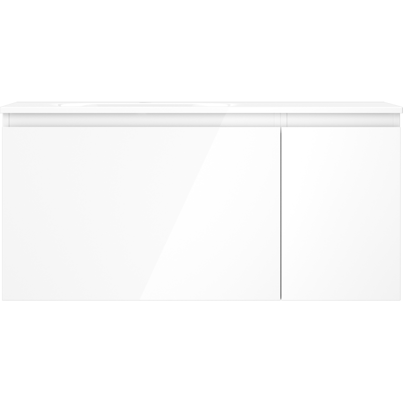 Mexen Orio dulap baie 100 cm cu lavoar Vela stânga, 1S, 1D, alb lucios - 91A13-10047-3-BBFF00-W23L00