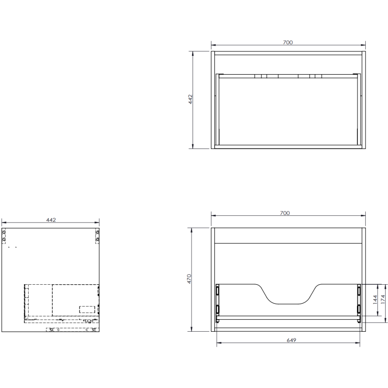 Mexen Orio dulap pentru baie 100 cm cu lavoar Vela stânga, 1S, 1D, gri mat/alb mat - 91A13-10047-3-BBFF62-W23L01
