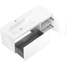 Mexen Orio dulap baie 120 cm cu lavoar Vela stânga, 1S, 1D, alb lucios - 91A13-12047-3-BBFF00-W23L00