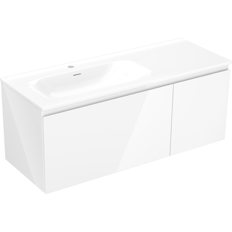 Mexen Orio dulap de baie 120 cm cu lavoar Vela stâng, 1S, 1D, alb lucios - 91A13-12047-3-BBFF00-W23L00