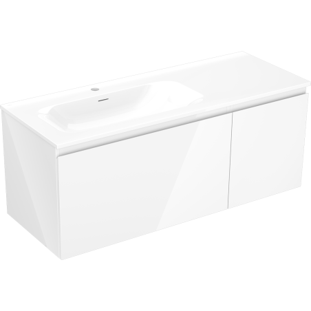 Mexen Orio dulap de baie 120 cm cu lavoar Vela stâng, 1S, 1D, alb lucios - 91A13-12047-3-BBFF00-W23L00