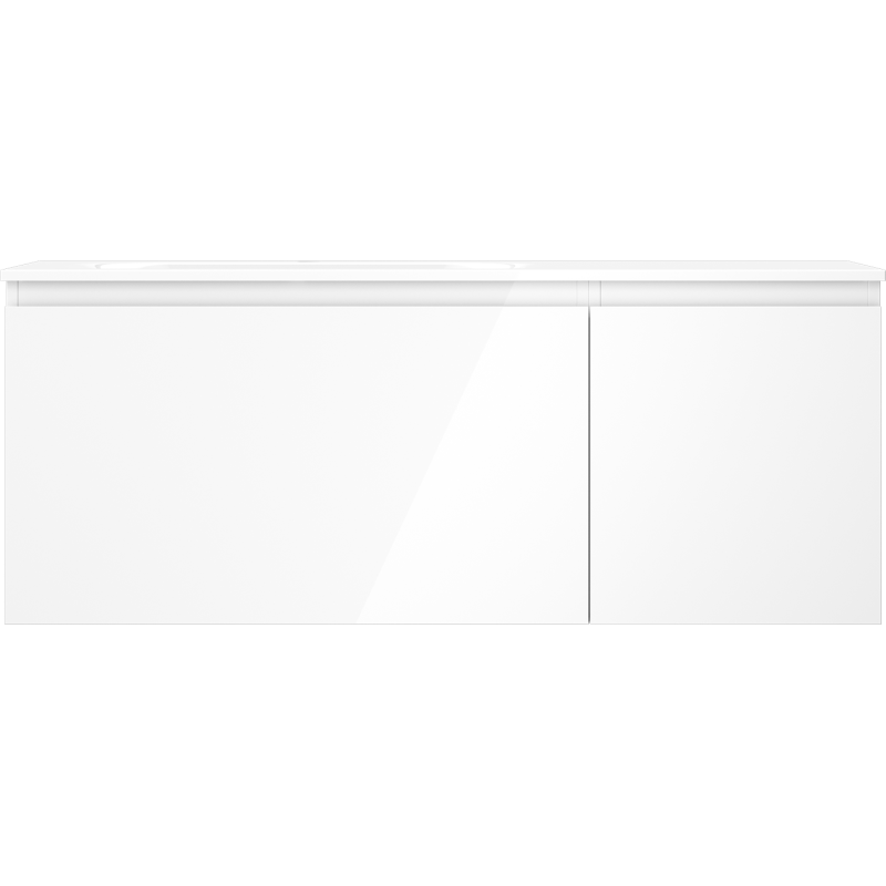 Mexen Orio dulap baie 120 cm cu lavoar Vela stânga, 1S, 1D, alb lucios - 91A13-12047-3-BBFF00-W23L00