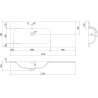 Mexen Orio dulap de baie 120 cm cu lavoar Vela stânga, 1S, 1D, negru mat - 91A13-12047-3-BBFF71-W23L71