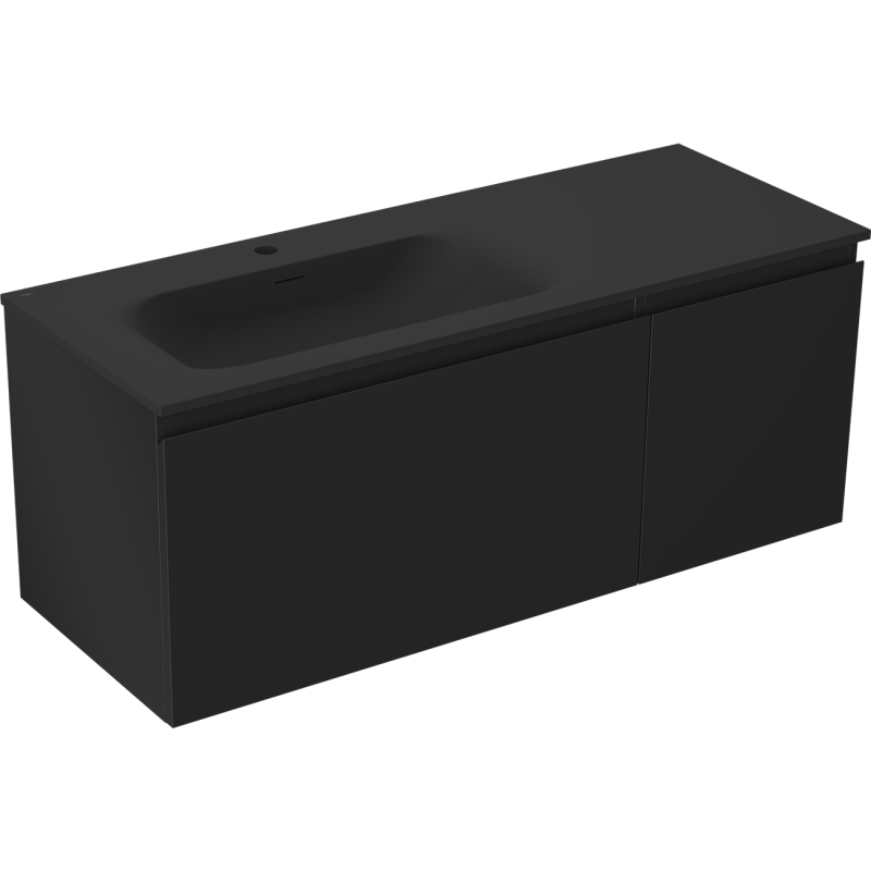 Mexen Orio dulap baie 120 cm cu lavoar Vela stânga, 1S, 1D, negru mat - 91A13-12047-3-BBFF71-W23L71
