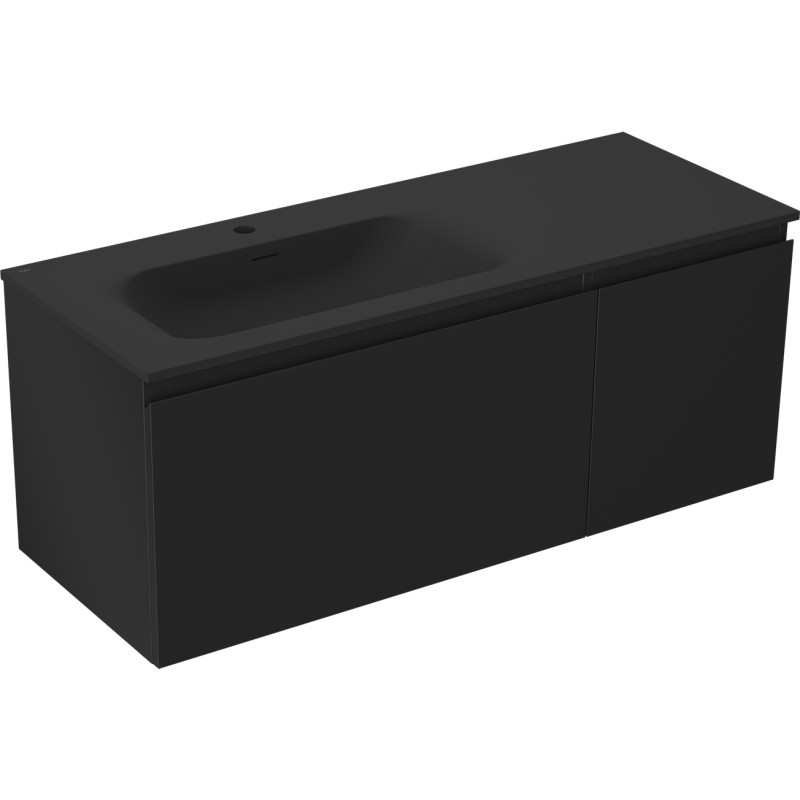 Mexen Orio dulap de baie 120 cm cu lavoar Vela stânga, 1S, 1D, negru mat - 91A13-12047-3-BBFF71-W23L71