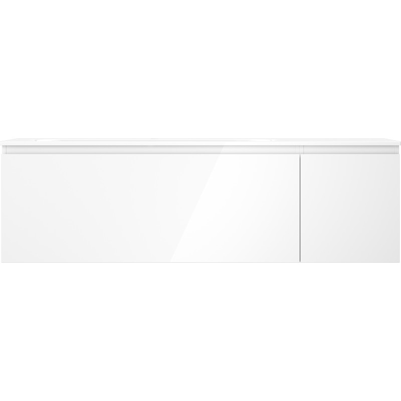 Mexen Orio dulap baie 160 cm cu lavoar Vela stâng, 1S, 1D, alb lucios - 91A13-16047-3-BBFF00-W23L00