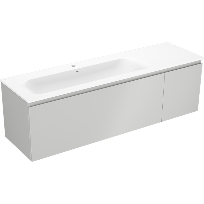 Mexen Orio dulap de baie 160 cm cu chiuvetă Vela stânga, 1S, 1U, gri mat/alb mat - 91A13-16047-3-BBFF62-W23L01