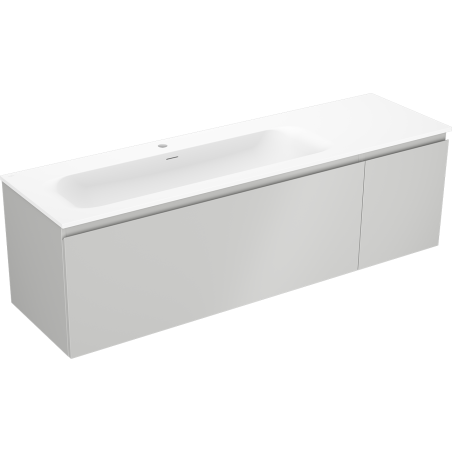 Mexen Orio dulap de baie 160 cm cu chiuvetă Vela stânga, 1S, 1U, gri mat/alb mat - 91A13-16047-3-BBFF62-W23L01