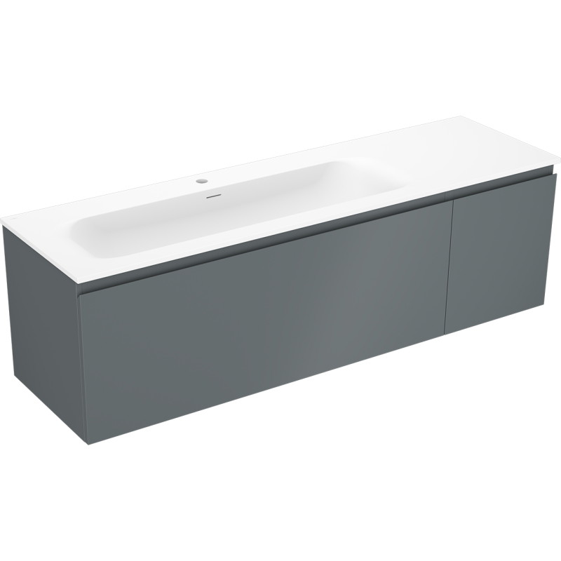 Mexen Orio dulap baie 160 cm cu lavoar Vela stânga, 1S, 1D, grafit mat/alb mat - 91A13-16047-3-BBFF66-W23L01