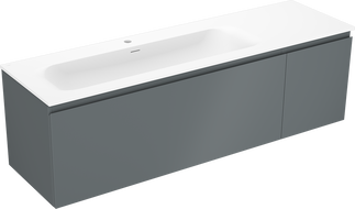 Mexen Orio dulap de baie 160 cm cu lavoar Vela stâng, 1S, 1D, grafit mat/alb mat - 91A13-16047-3-BBFF66-W23L01