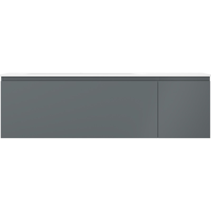 Mexen Orio dulap baie 160 cm cu lavoar Vela stânga, 1S, 1D, grafit mat/alb mat - 91A13-16047-3-BBFF66-W23L01