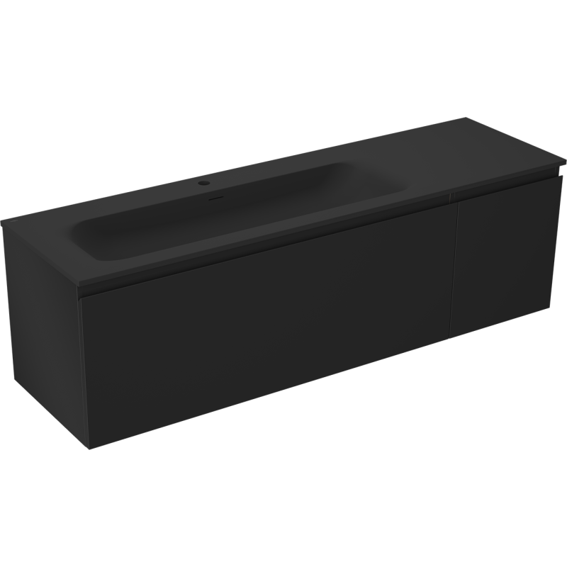 Mexen Orio dulap baie 160 cm cu lavoar Vela stânga, 1S, 1D, negru mat - 91A13-16047-3-BBFF71-W23L71