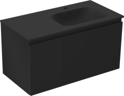 Mexen Orio dulap baie 90 cm cu lavoar Vela dreapta, 1S, 1D, negru mat - 91A13-09047-3-BBFF71-W23P71