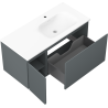 Mexen Orio 100 cm-es fürdőszobaszekrény Vela mosdóval jobbra, 1S, 1D, grafit matt/fehér matt - 91A13-10047-3-BBFF66-W23P01
