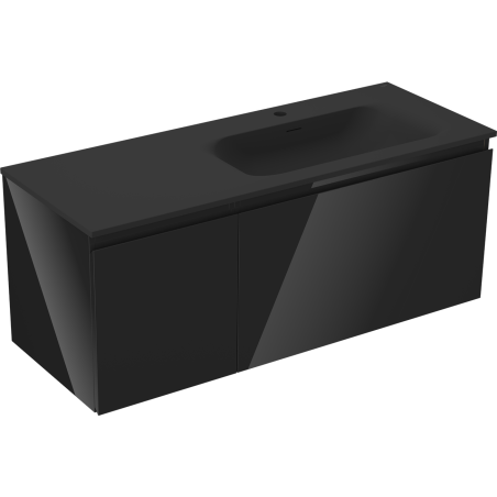 Mexen Orio dulap de baie 120 cm cu lavoar Vela dreapta, 1S, 1D, negru lucios/negru mat - 91A13-12047-3-BBFF70-W23P71