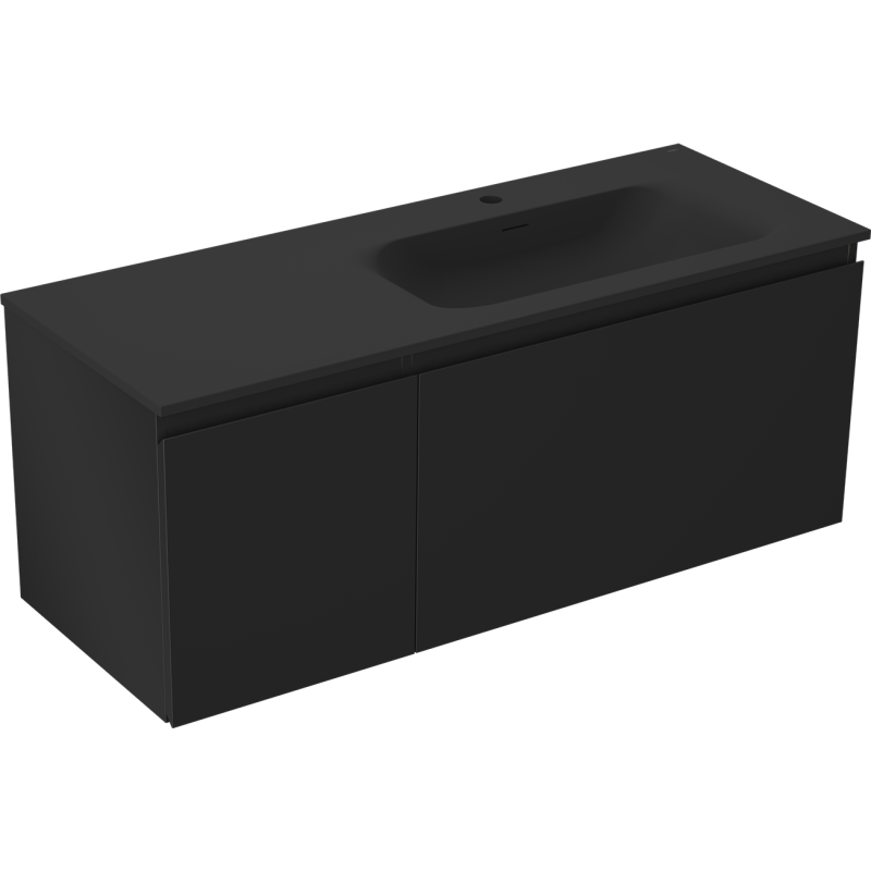 Mexen Orio dulap baie 120 cm cu lavoar Vela dreapta, 1S, 1D, negru mat - 91A13-12047-3-BBFF71-W23P71