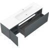 Mexen Orio 160 cm-es fürdőszobaszekrény mosdóval, Vela jobb, 1S, 1D, grafit matt/fehér matt - 91A13-16047-3-BBFF66-W23P01