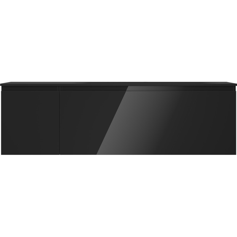 Mexen Orio dulap baie 160 cm cu lavoar Vela dreapta, 1 sertar, 1 ușă, negru lucios/negru mat - 91A13-16047-3-BBFF70-W23P71