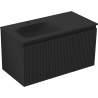Mexen Rivel dulap baie 90 cm cu lavoar Vela stânga, 1S, 1D, canelat, negru mat - 91A23-09047-3-BBFF71-W23L71