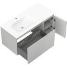 Mexen Rivel dulap baie 100 cm cu lavoar Vela stînga, 1S, 1D, canelată, gri mat/alb mat - 91A23-10047-3-BBFF62-W23L01