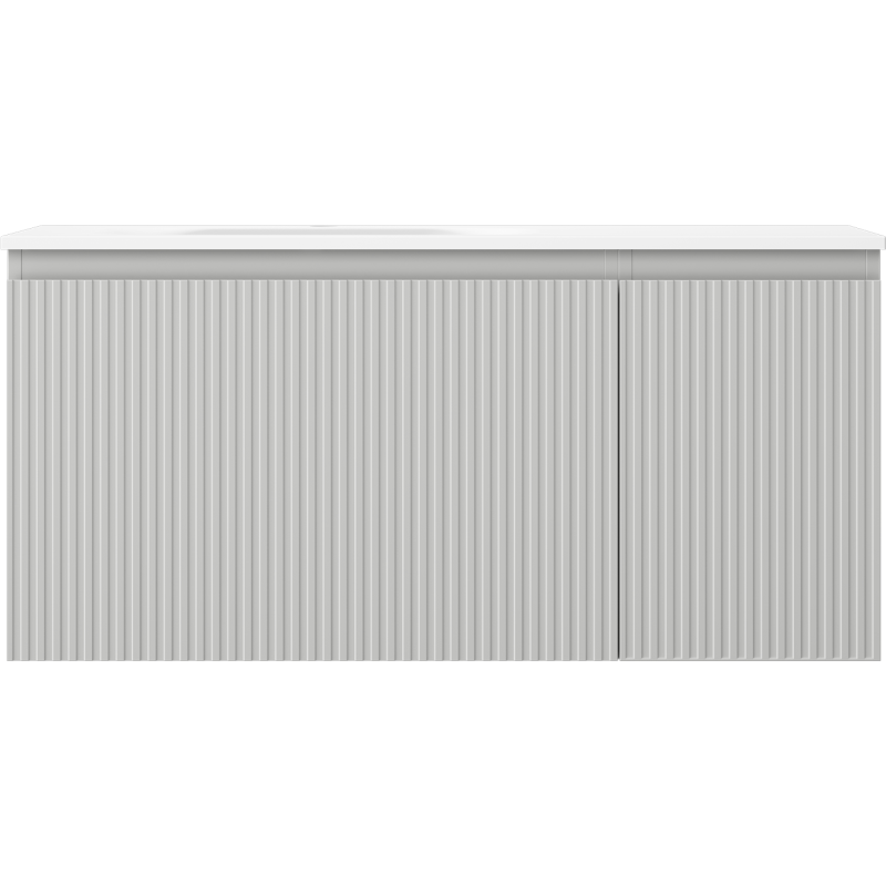 Mexen Rivel dulap baie 100 cm cu lavoar Vela stînga, 1S, 1D, canelată, gri mat/alb mat - 91A23-10047-3-BBFF62-W23L01