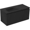 Mexen Rivel dulap baie 100 cm cu lavoar Vela stânga, 1S, 1D, cu rifluri, negru mat - 91A23-10047-3-BBFF71-W23L71