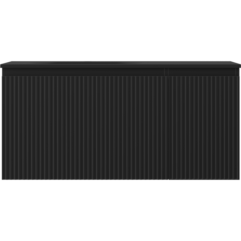 Mexen Rivel dulap baie 100 cm cu lavoar Vela stânga, 1S, 1D, cu rifluri, negru mat - 91A23-10047-3-BBFF71-W23L71