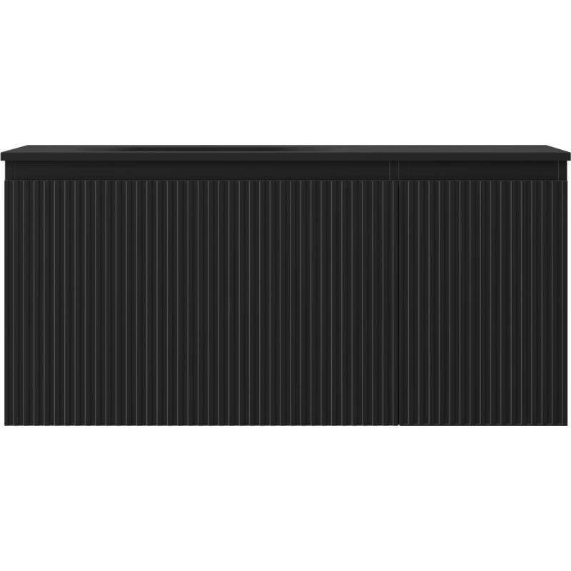 Mexen Rivel dulap de baie 100 cm cu chiuvetă Vela pe stânga, 1 sertar, 1 ușă, canelată, negru mat