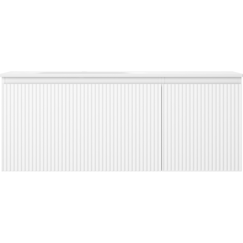 Mexen Rivel dulap baie 120 cm cu lavoar Vela stâng, 1S, 1D, cu rifluri, alb mat - 91A23-12047-3-BBFF01-W23L01