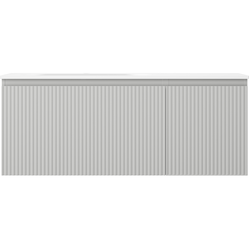 Mexen Rivel dulap baie 120 cm cu lavoar Vela stâng, 1S, 1D, cu caneluri, gri mat/alb mat - 91A23-12047-3-BBFF62-W23L01