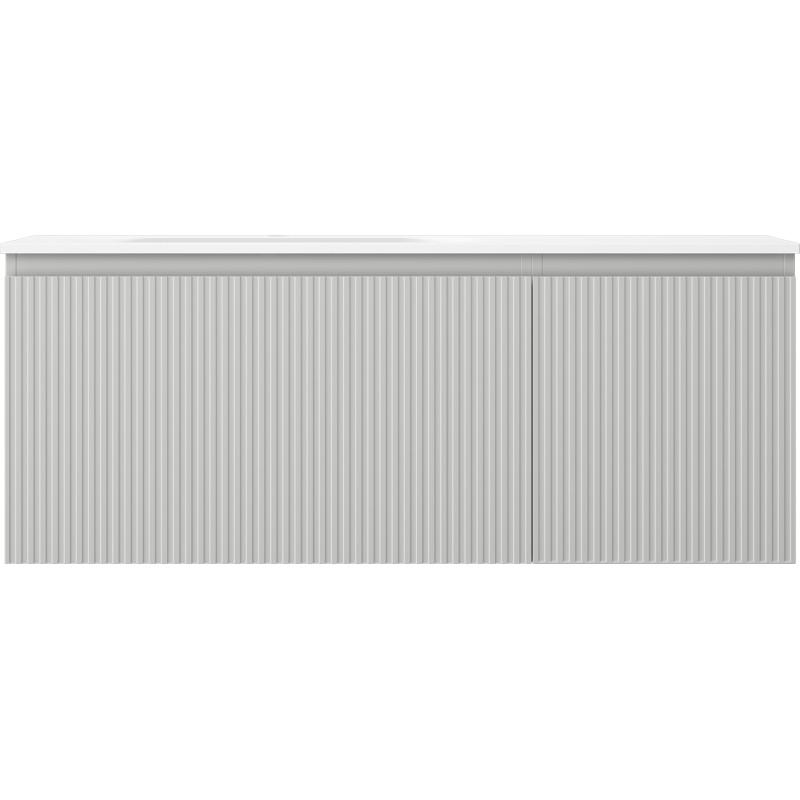 Mexen Rivel dulap de baie 120 cm cu chiuvetă Vela stânga, 1S, 1D, canelat, gri mat/alb mat - 91A23-12047-3-BBFF62-W23L01