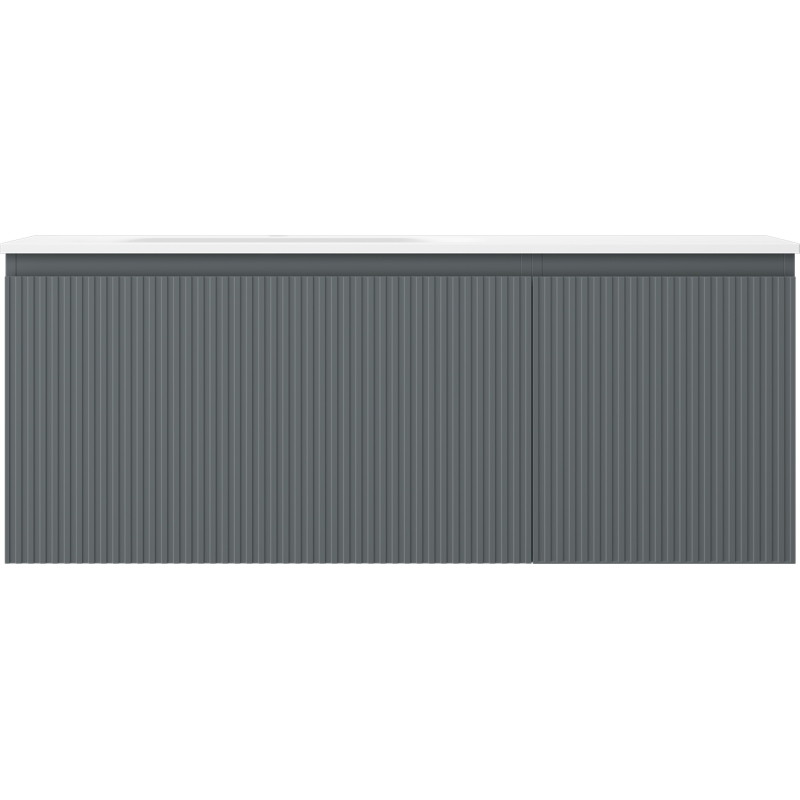 Mexen Rivel dulap baie 120 cm cu lavoar Vela stâng, 1S, 1D, canelat, grafit mat/alb mat - 91A23-12047-3-BBFF66-W23L01
