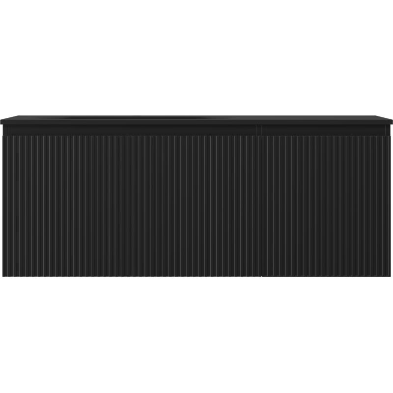 Mexen Rivel dulap baie 120 cm cu lavoar Vela stânga, 1S, 1D, canelat, negru mat - 91A23-12047-3-BBFF71-W23L71