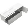 Mexen Rivel dulap de baie 160 cm cu lavoar Vela stâng, 1S, 1D, canelat, gri mat/alb mat - 91A23-16047-3-BBFF62-W23L01