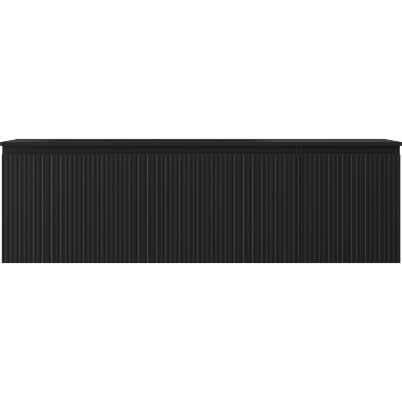 Mexen Rivel dulap baie 160 cm cu lavoar Vela stânga, 1S, 1D, canelat, negru mat - 91A23-16047-3-BBFF71-W23L71