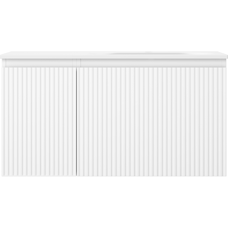 Mexen Rivel dulap de baie 90 cm cu lavoar Vela dreapta, 1S, 1D, cu nervuri, alb mat - 91A23-09047-3-BBFF01-W23P01