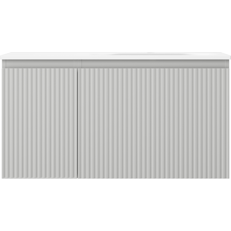 Mexen Rivel dulap baie 90 cm cu lavoar Vela pe dreapta, 1S, 1D, rainurat, gri mat/alb mat - 91A23-09047-3-BBFF62-W23P01